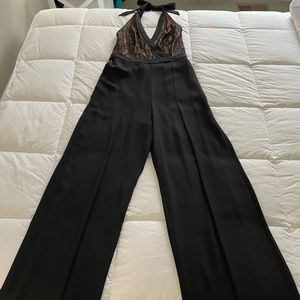 NWT - BCBGMAXAZRIA Lace V Neck Jumpsuit